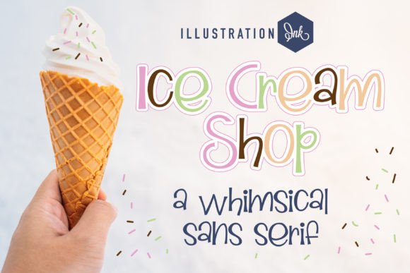 Ice Cream Shop: A Whimsical Display Font for Campaign Headlines